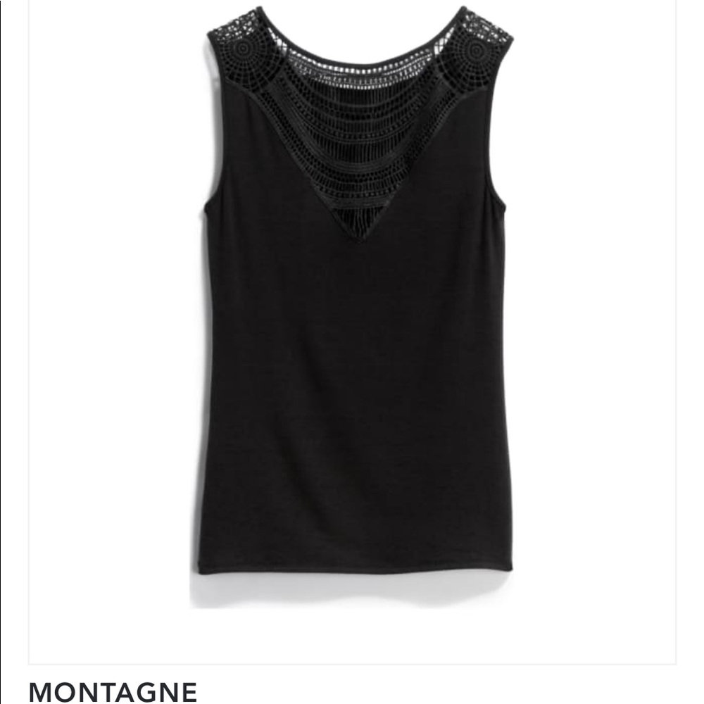 NWT Montagne Maria Crochet back detail knit top
